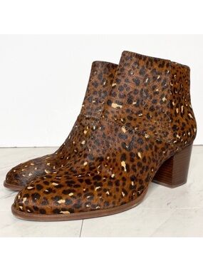 Madewell Rosie Painted Leopard Heeled Bootie 11
